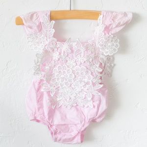 Pink Lace Onesie - Perfect for newborn photos!